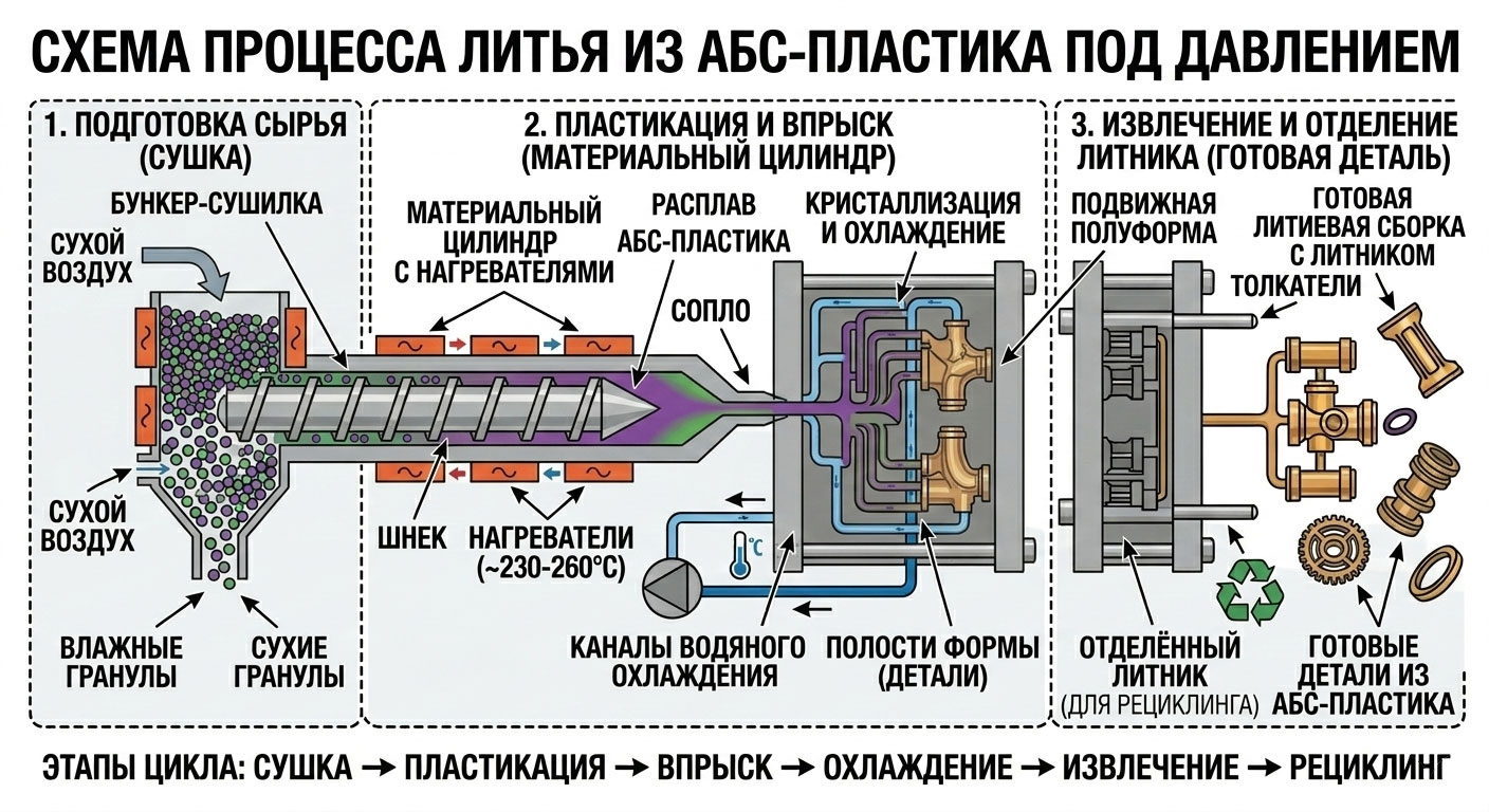 Схема работы с АБС-пластиком