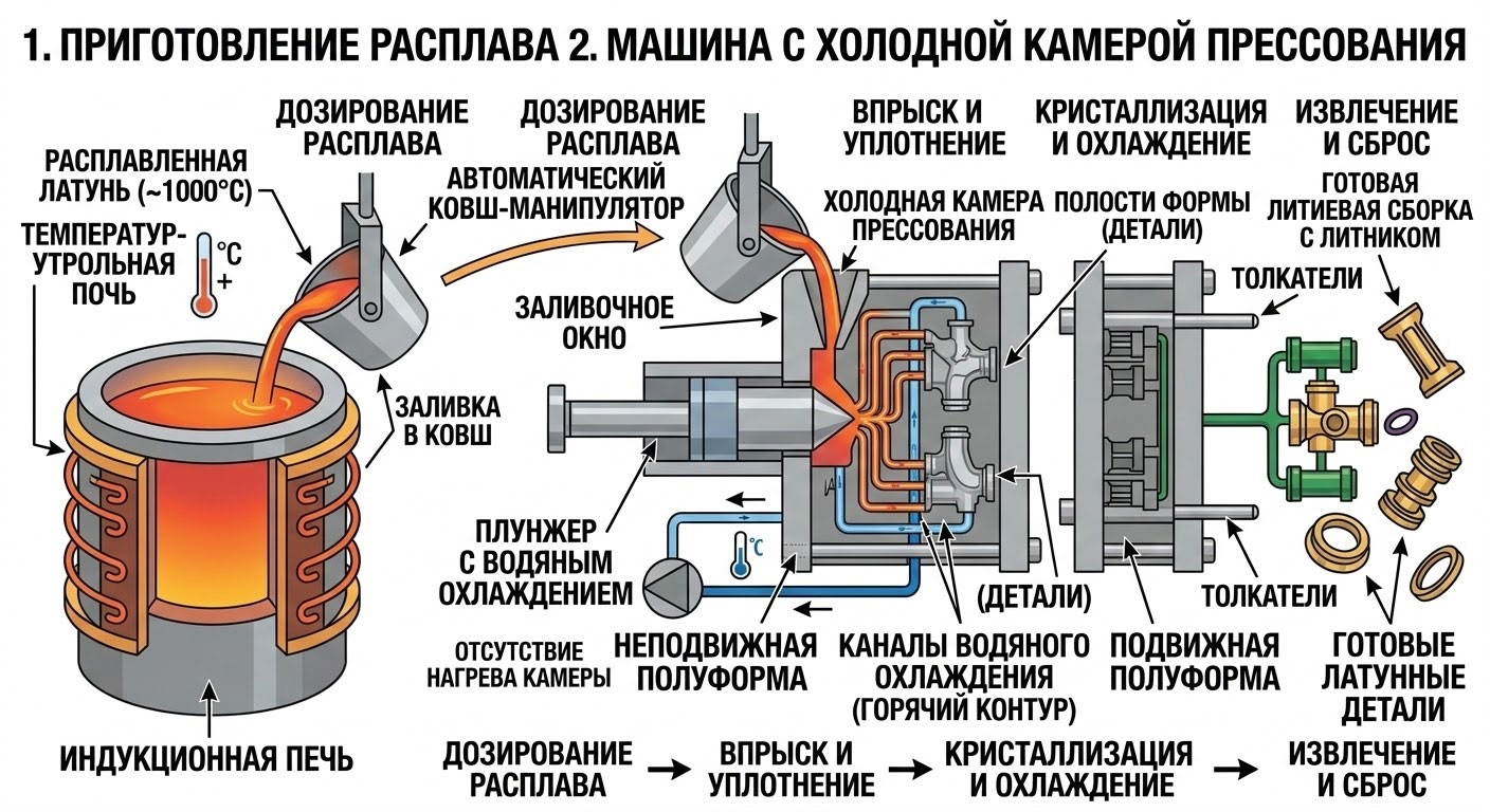 Технология литья латуни под давлением