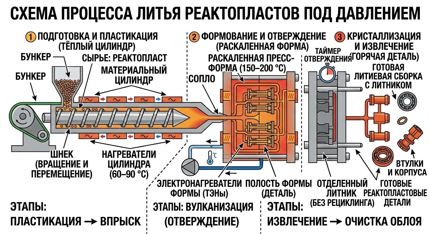 Технология литья реактопластов под давлением