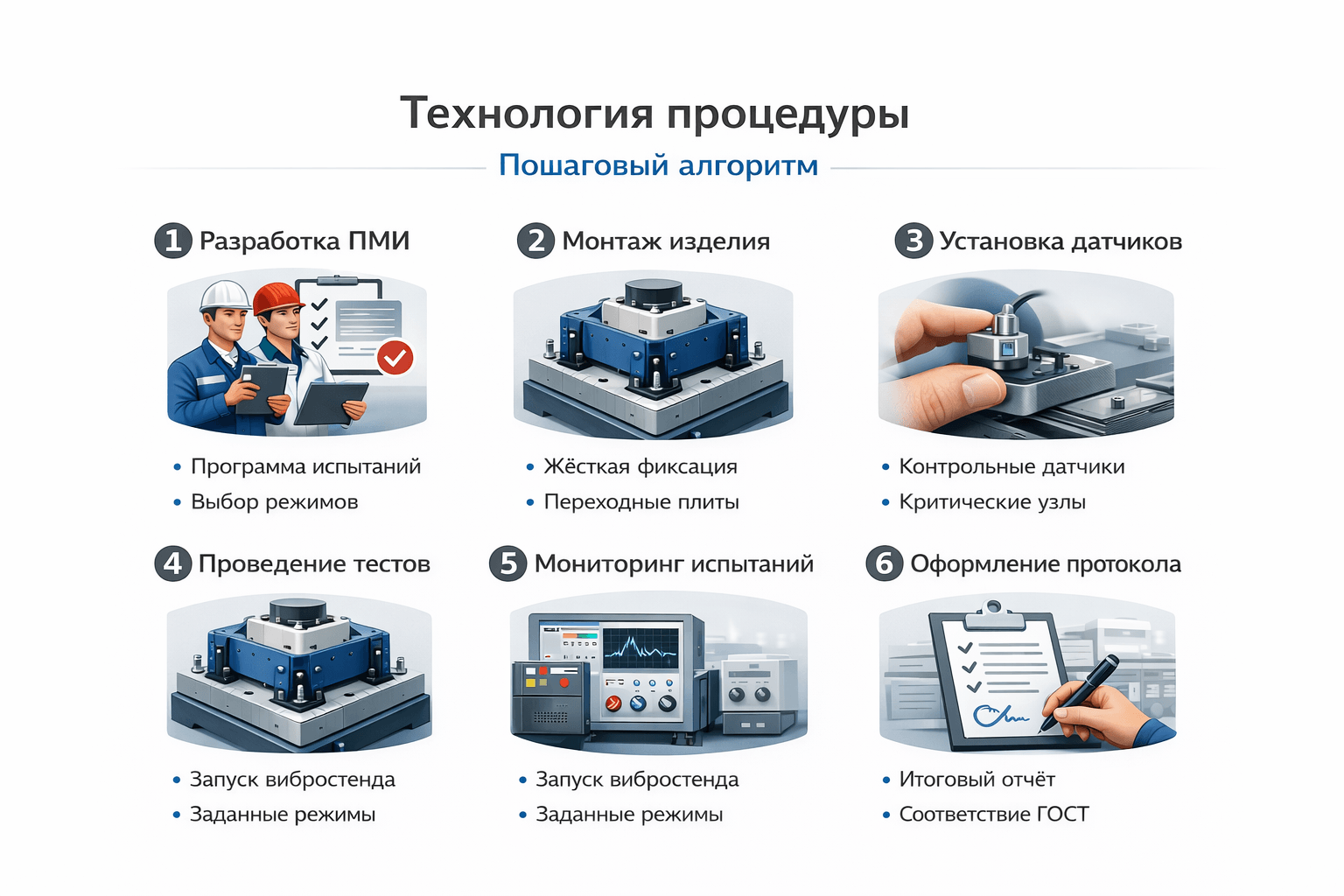 Пошаговый алгоритм испытаний